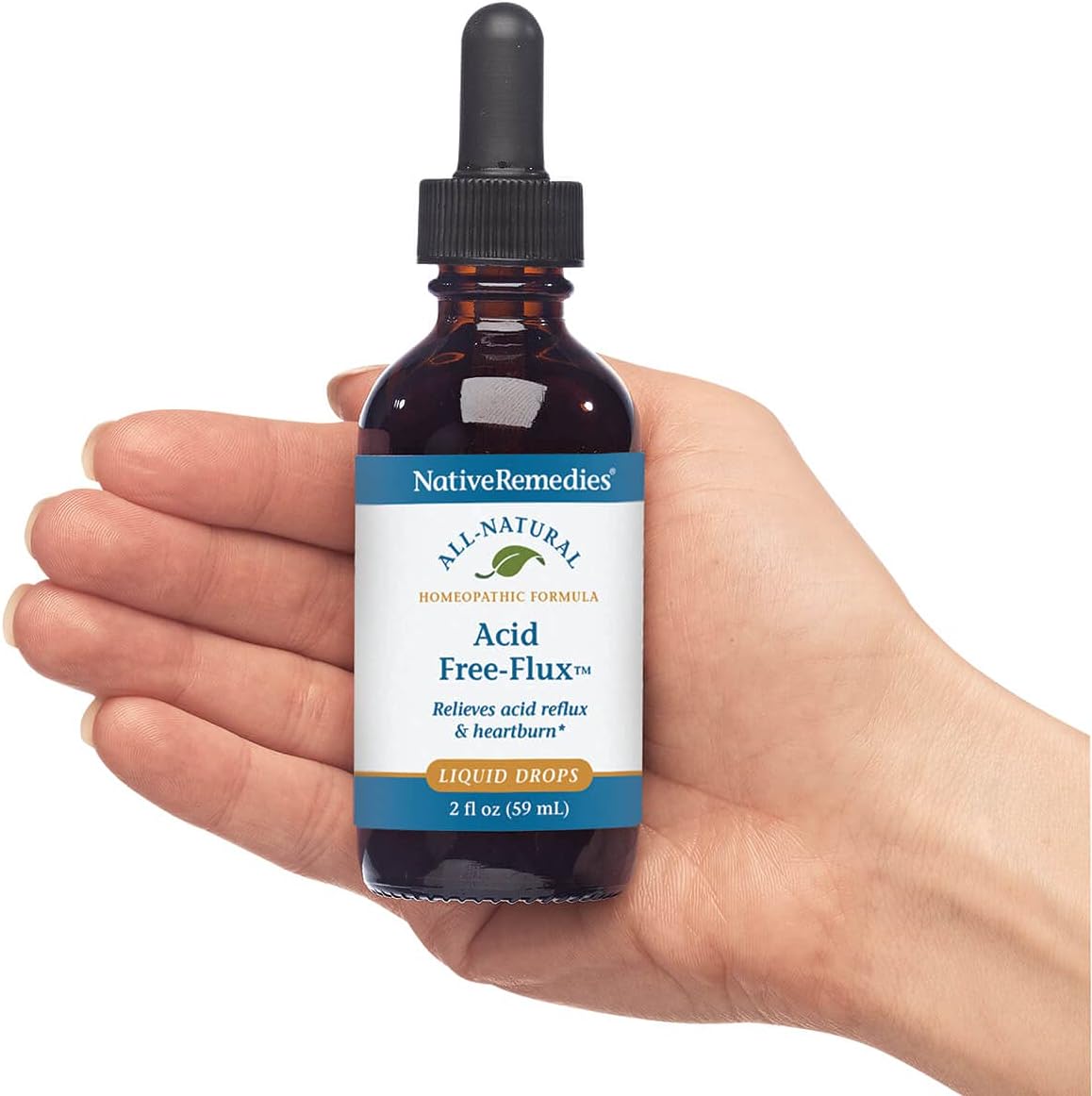 Native Remedies Acid Free-Flux - Natural Homeopathic Remedy Temporarily Relieves Heartburn, Indigestion and Discomfort After Eating - 59 mL