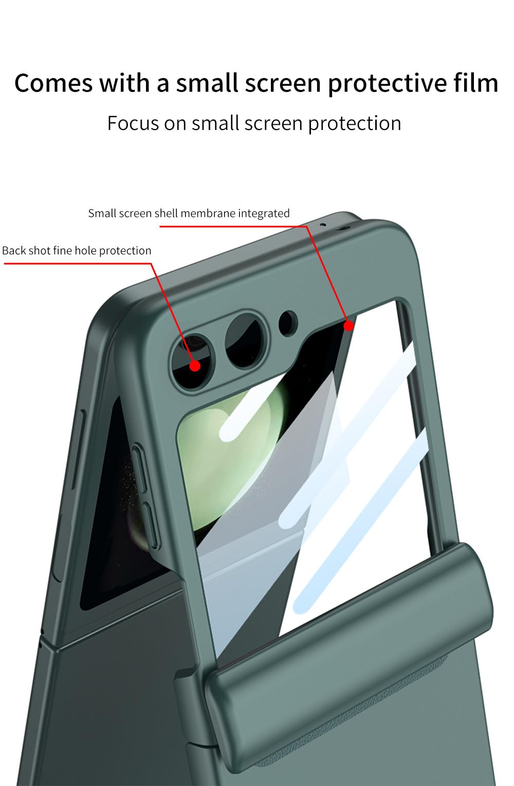 Funda rígida de PC con protección de bisagra magnética para Samsung Galaxy Z Flip 6, con Protector de Pantalla pequeño, Verde, para Galaxy Z Flip 6