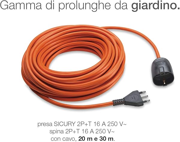 Vimar 0R32394 Prolunga Elettrica Universale Con Cavo Da 20M, 21 X 21 X 8 Cm, Arancione - 3