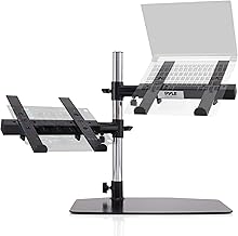 Pyle Portable Dual Laptop Stand – Standing Table Holder w...