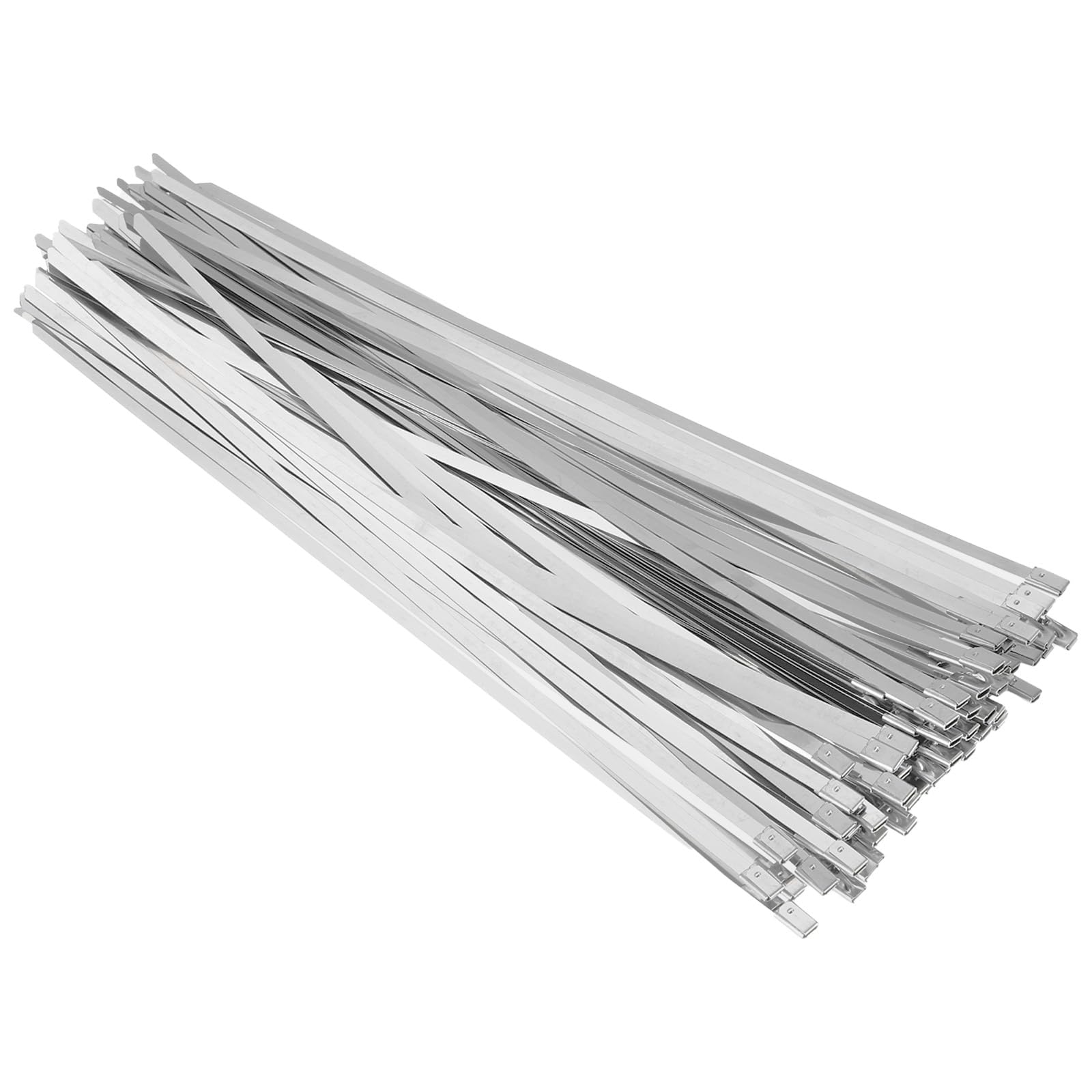 PATIKIL Metal Zip Ties 100 Pcs, 12 Inch Heavy Duty 304 Stainless Steel Self-Locking Cable Ties