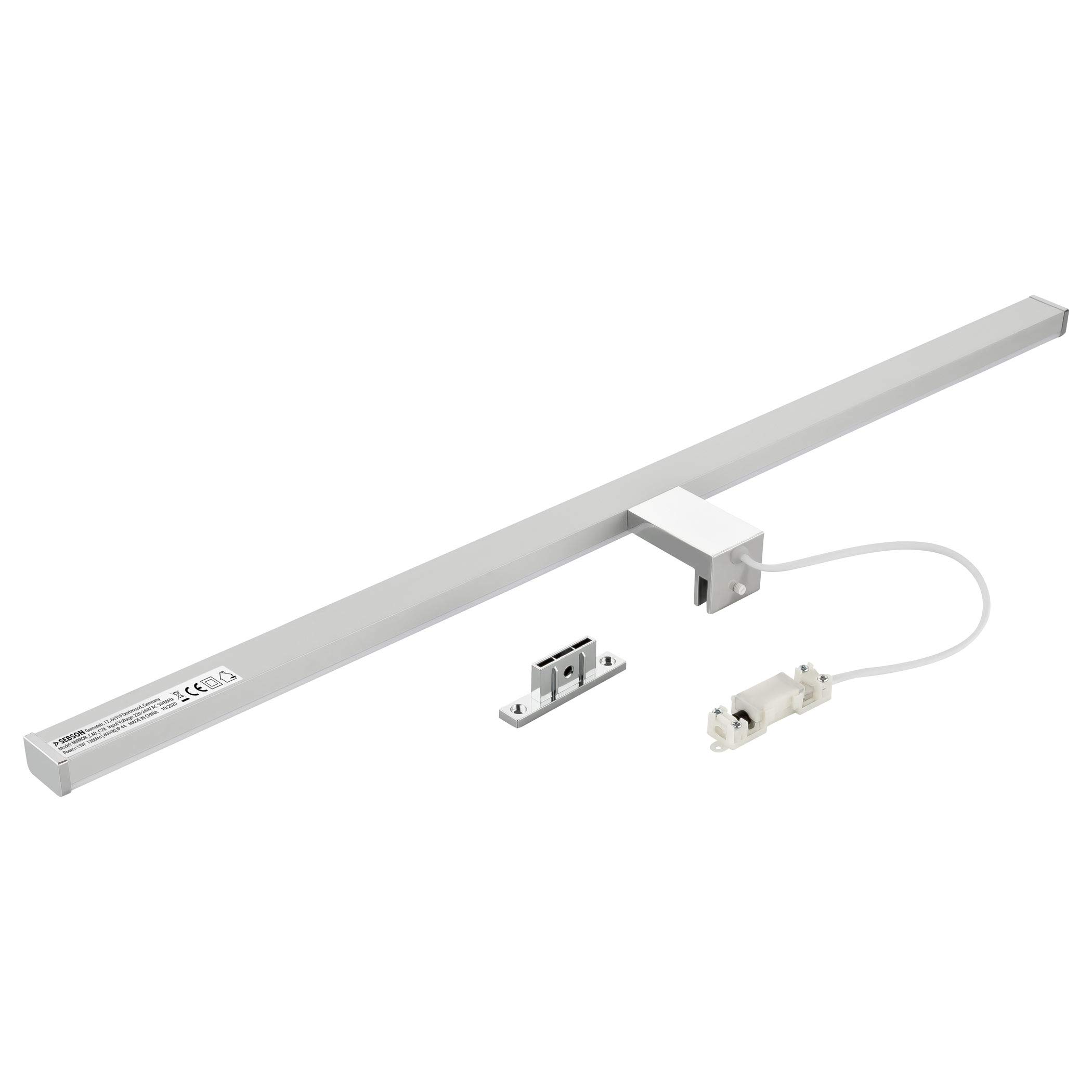 SEBSON® Lampara Espejo Baño LED 80cm, Luz Espejo Pinza + Armario, 15W, 1300lm Blanca Neutra 4000K, IP44-780x98x44mm