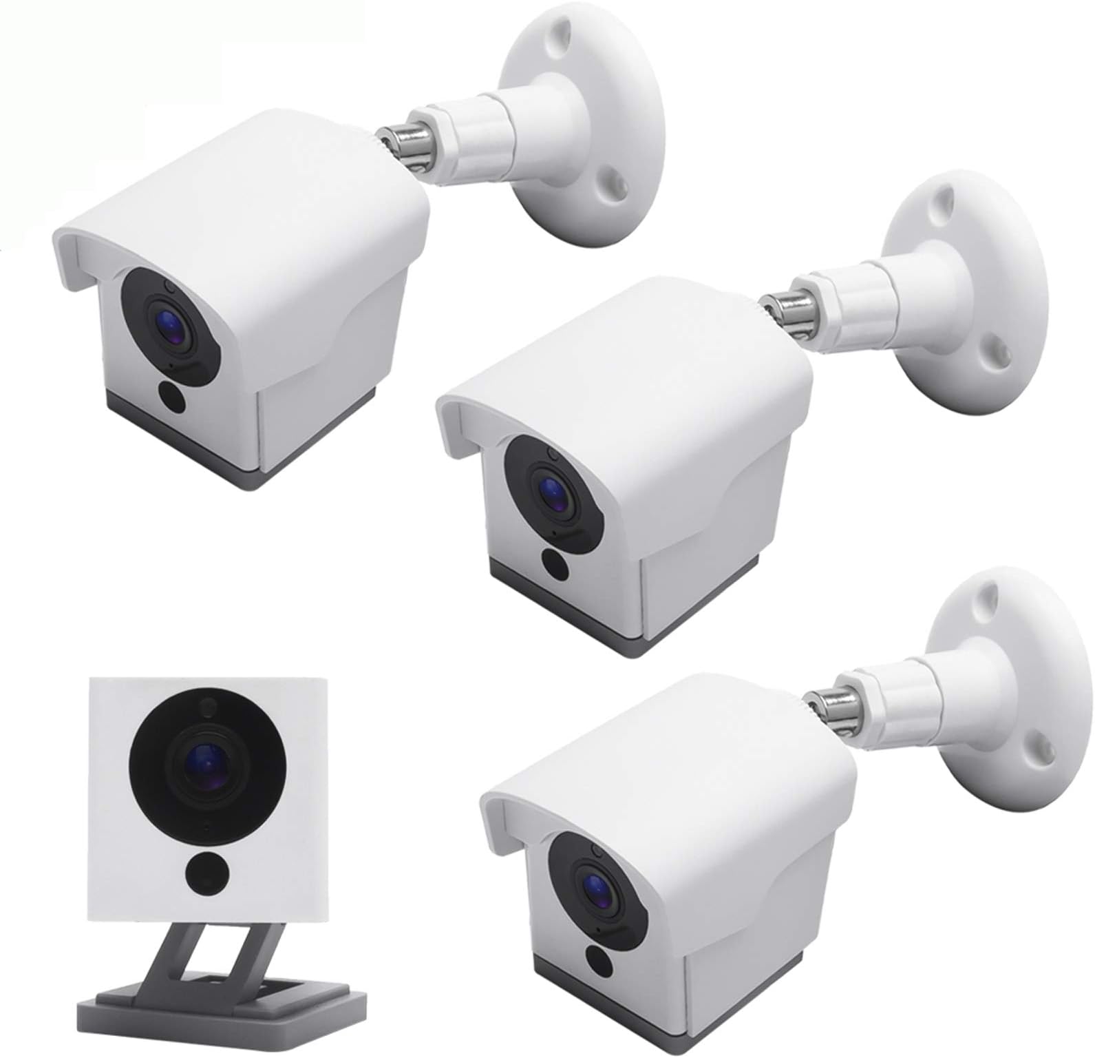 Wall Mount Bracket & Cover for Neos SmartCam & Wyze Cam 1080p HD Camera, 3 Packs Upgraded Weather Proof 360° Protective Adjustable Indoor and Outdoor Mount Cover Case(White)