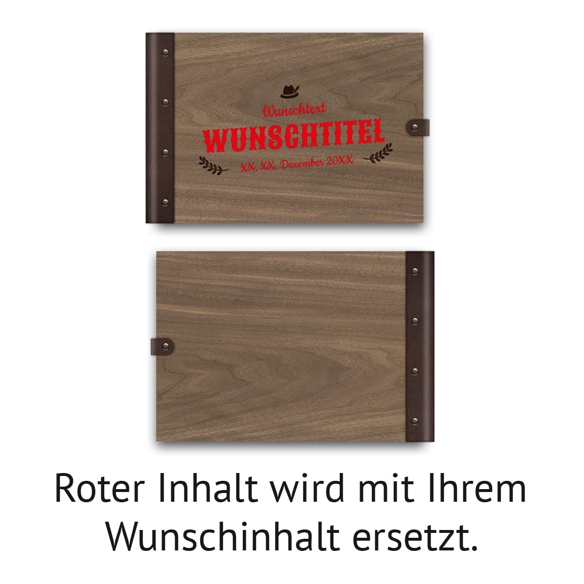 Personalisiertes Geburtstag Gästebuch echtes Holz DIN A4 Erinnerungsbuch mit Lasergravur - Ozapft is - mit 72 Blatt / 144 Seiten Naturpapier Weiß