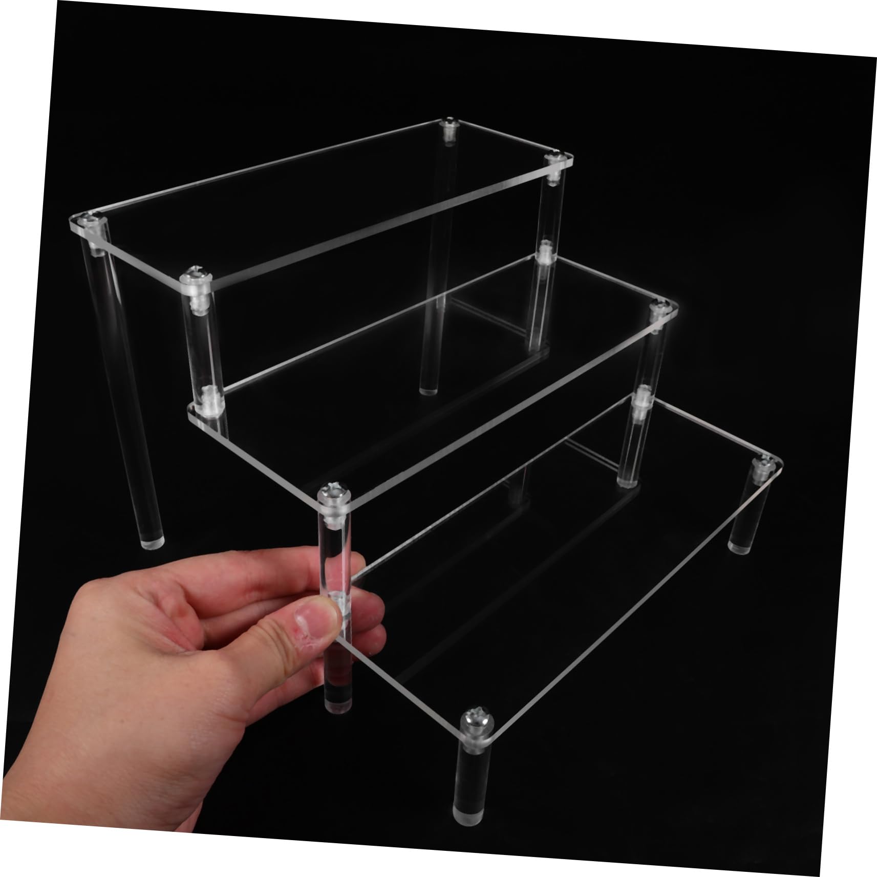 Gatuida 2 Stück Riser Display Stand Teiliges Transparentes Ständerregal für Figuren Schmuck und Sammlerstücke Stufiges Design für Zuhause und Geschäfte