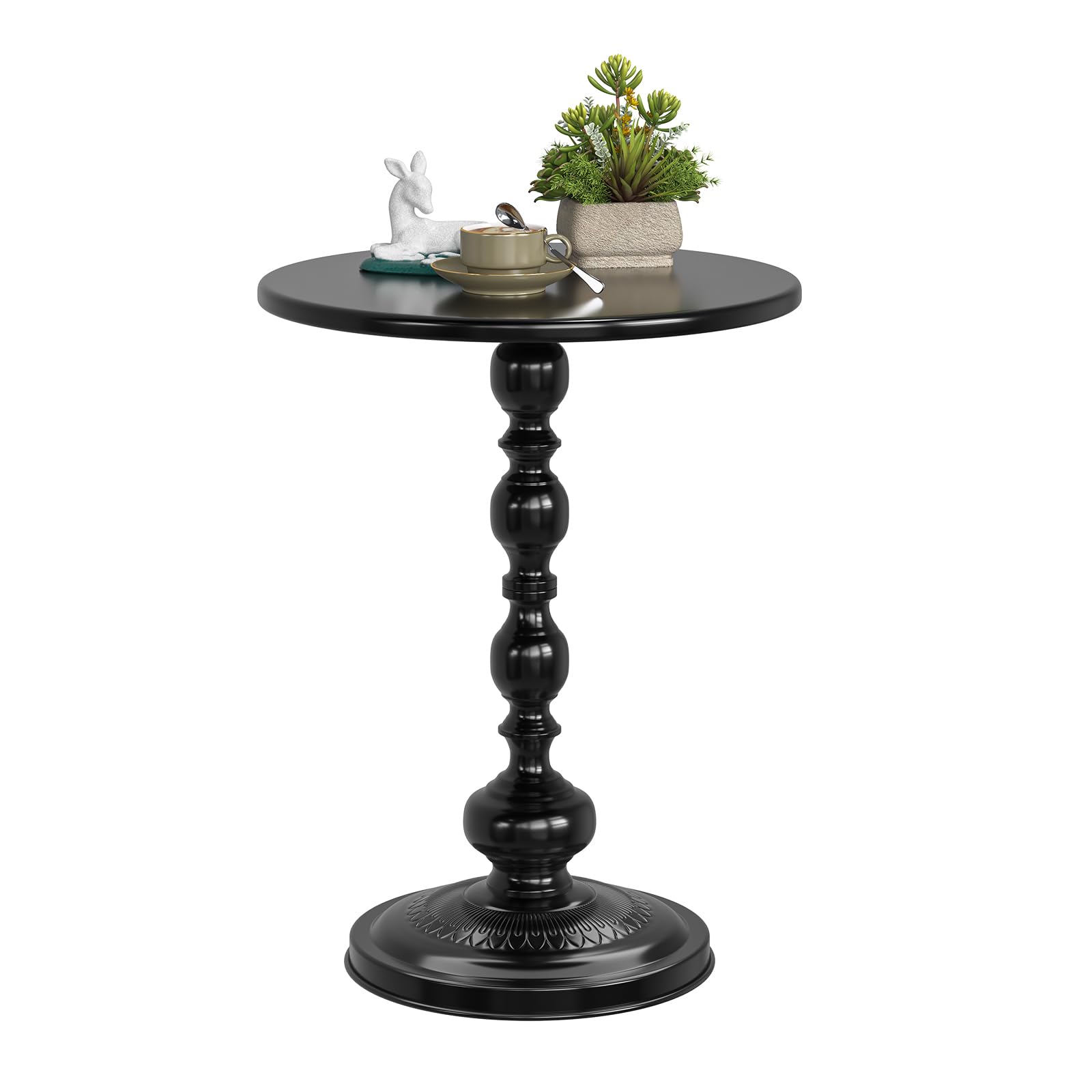 Photo 1 of ***DAMAGED /UNSTABLE**
Simple Trending Small Side Table, Round Drink Table End Table, Sofa Table TV Tray Table, Pedestal Coffee Table for Living Room, Black