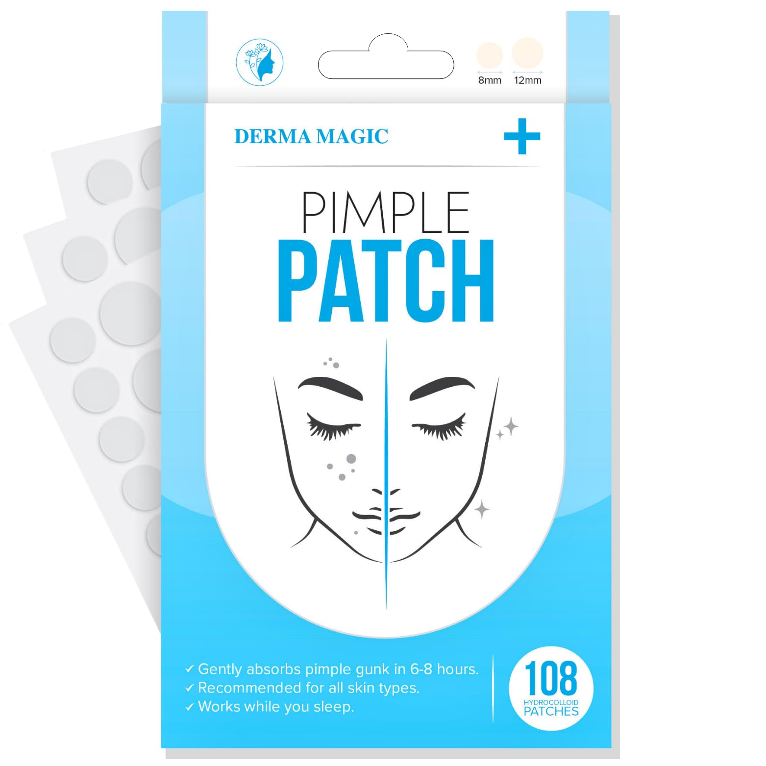 Pimple Patches for Face - Hydrocolloid Patches Fast Healing Ultra Thin Absorbing Cover Skin Care Spot Patches Pimple