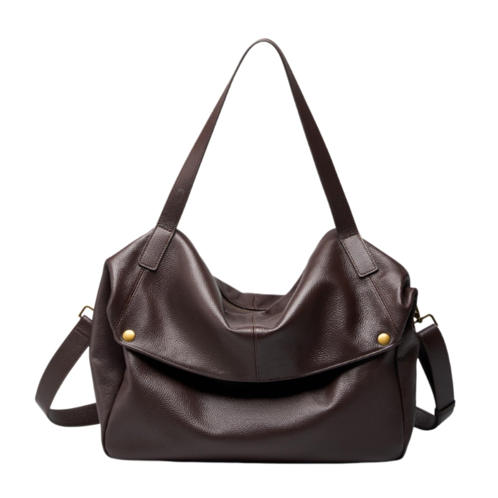 beauty case Borsa A Spalla Morbida Durevole Di Grande Capacità In Pelle Grano Superiore Per L'uso Quotidiano Dei Viaggi Lavoro-dark Brown-36 13 32cm