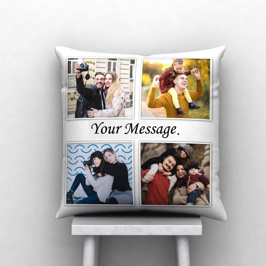 Personalized Photo Pillow Cushion with Cover & Filler – Custom Gift for Birthday, Anniversary, Couple, Girlfriend, Boyfriend, Husband, Wife, Friends (White, 12 X 12 Inch)-image-26
