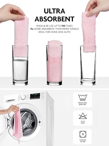 Miniatura 6 de Fantasticlean Rollo de paño de limpieza de microfibra, paquete de 75 toallas de 7.05 ozm, 12 x 12 pulgadas, trapos reutilizables y lavables