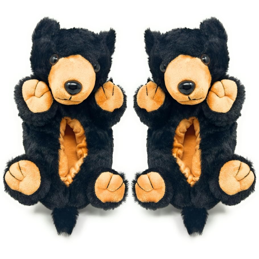 Image of Kids Animal Slippers, Soft Fuzzy Cozy House Shoes