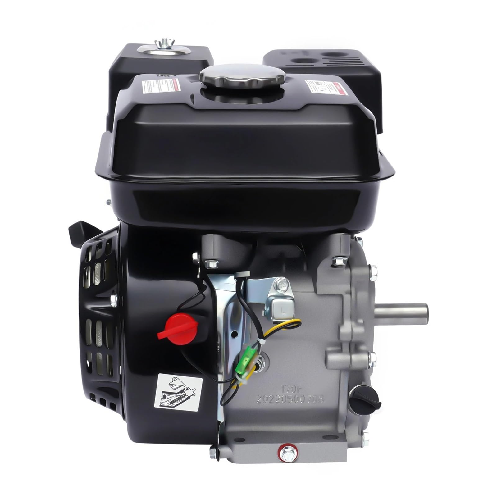 Motor De Gasolina 5100 W, Monocilíndrico, 4 Tiempos, OHV, 7,5 HP, Portátil, Bajo Ruido Rendimiento Potente