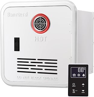 RV Tankless Water Heater, 55000 BTU High Altitude Available, DC 12V CSA Certificated, On Demand Instant Hot Water Heater with 15 x 15 inch White Door, Compatible with all RVs