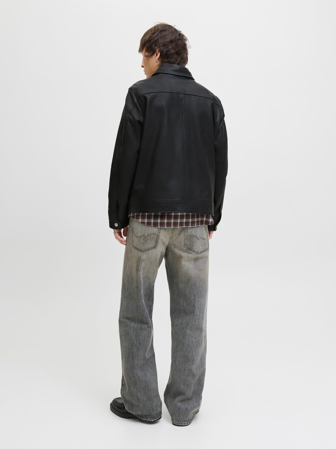 JACK & JONES Męska kurtka skórzana Jjecasablanca Ln, czarna, xx_l, czarny, XXL