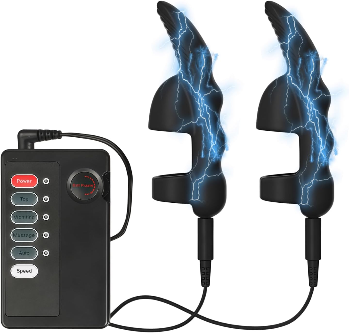 Electric Shock Chastity Finger Vibrator, E-Stim Electrosex Toys Finger Sex Toy for Nipple Clitoral G Spot & Estim Prostate Use, BDSM Toys Finger Vibrator Couples Sex Games Men Women.