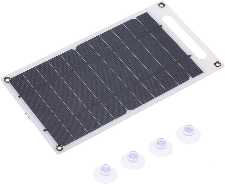 LixadaSolar Panel USB 7.8W Portable Ultra Thin Monocrystalline Silicon Solar Panel Charger USB Port for Cell Phone Outdoor Camping Climbing Hiking