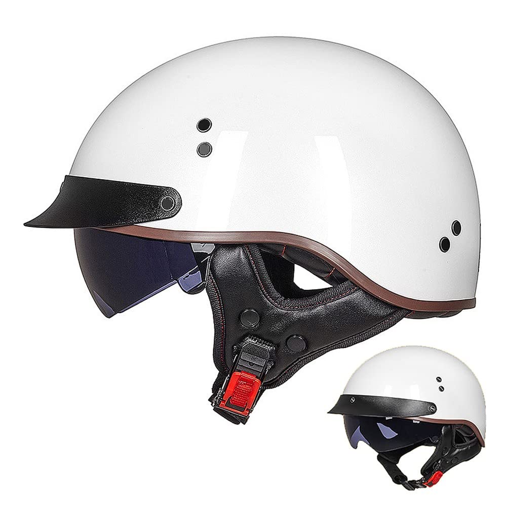 Protection ABS EPS Casque Moto Ouvert Ergocar Avec Pare-soleil | Coque ABS/ EPS | Taille 50-64cm | 650g Casque Moto Taille Réglable
