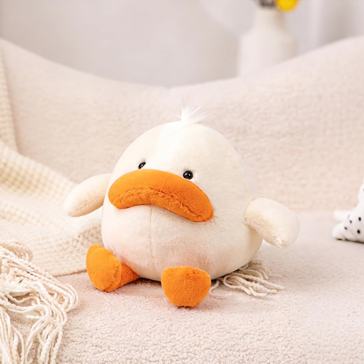 Cute Duck Stuffed Animal - 10" Soft Duck Plush Doll Toy with Big Mouth Funny Duck Gift for Child Girls Boys (Duck B)