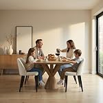 Aykah Capri Boucle Dining Chairs Set of 2, Modern Upholstered Dining Room Kitchen Side Chair with Metal Legs, Space Saving, Easy to Assemble (Bouclé, Moonlight Bouclé)
