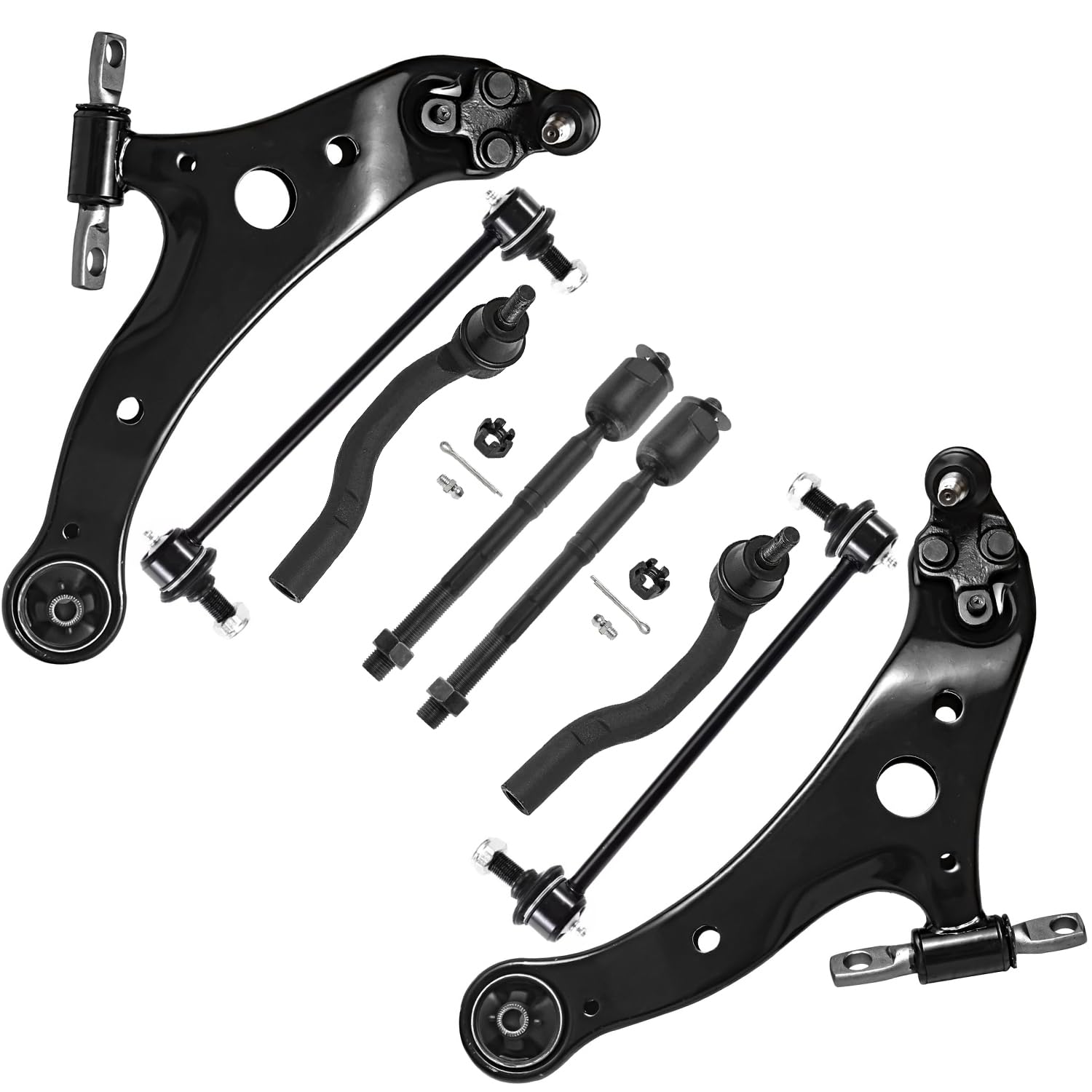 Detroit Axle - 8pc Front End Kit for Toyota 07-11 Camry, 2 Lower Control