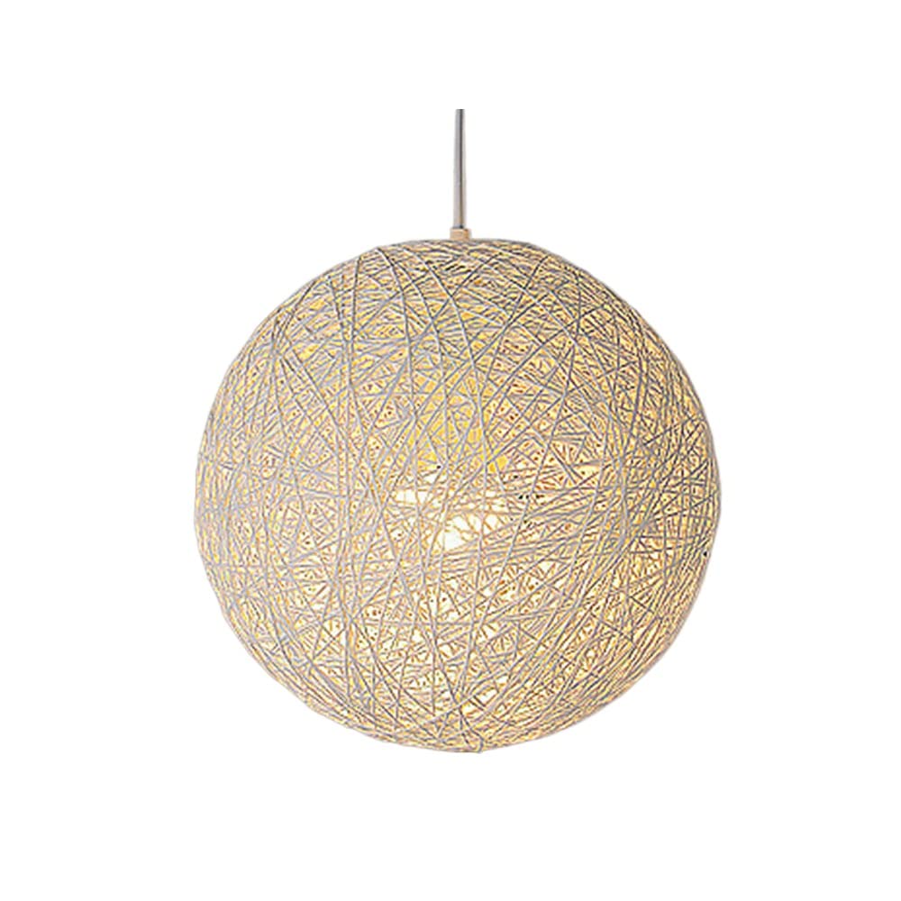 Lampe suspendue en bambou tissé main avec hauteur réglable