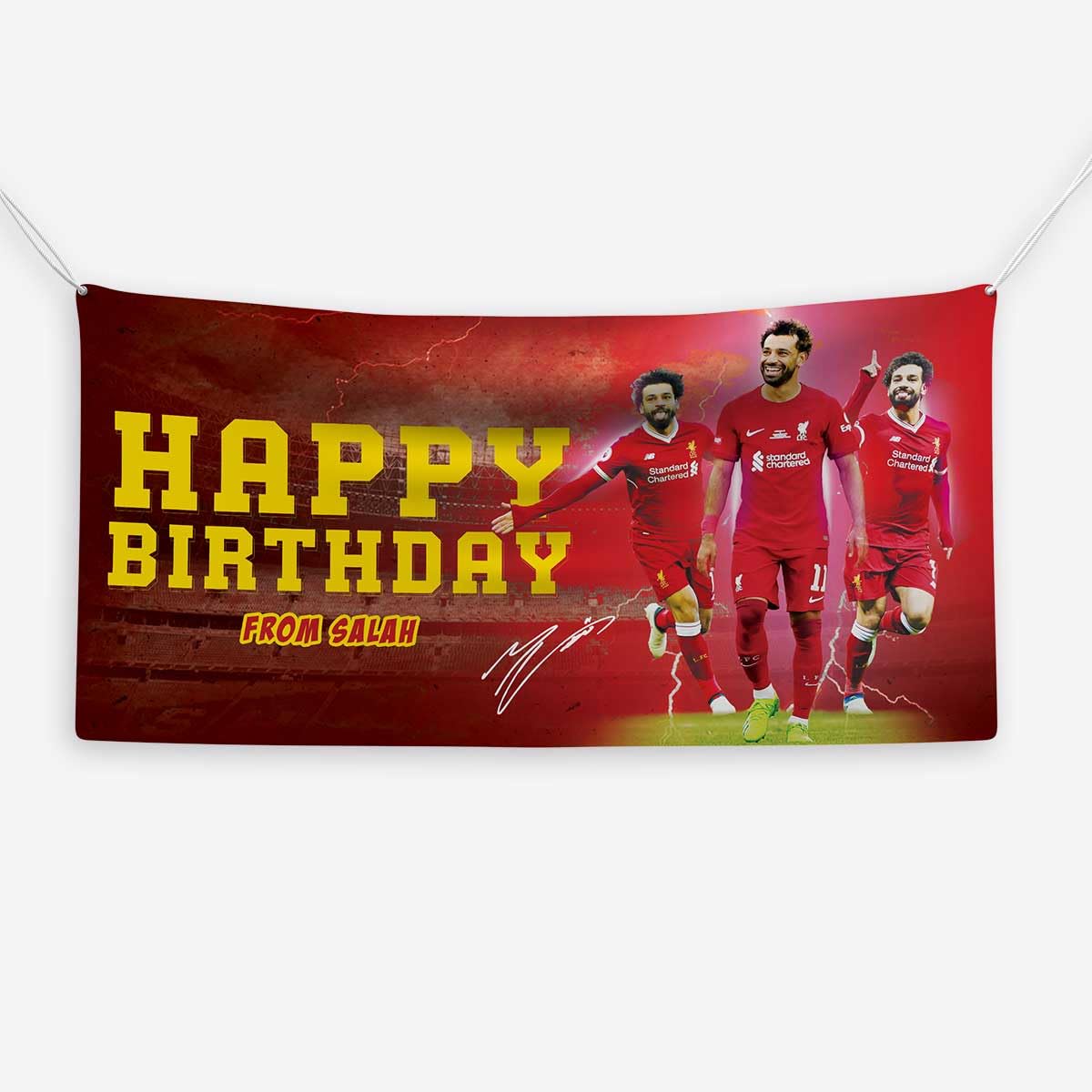 ZNOR Personalized Mo Salah Birthday Banner Custom Liverpool FC Party Decoration for Liverpool Fans and Supporters Gift for Football Fans!