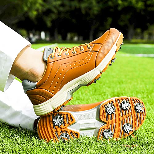 Image of THESTRON 2021 Men Golf Shoes Professional Spikes Golf Sport Sneakers Waterproof Mens Trainers Golfing