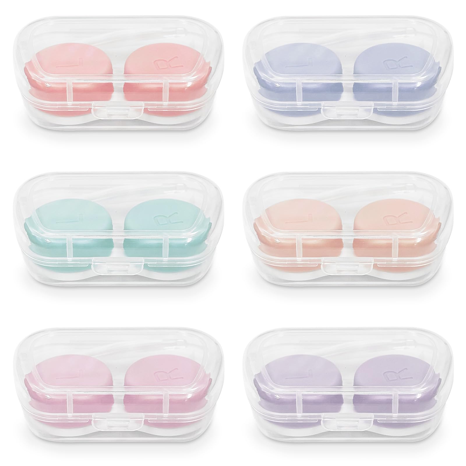 6-Pack Contact Lens Case Set for Travel Contact Lens Solution Ideal for Storing Multiple Pairs of Lenses and