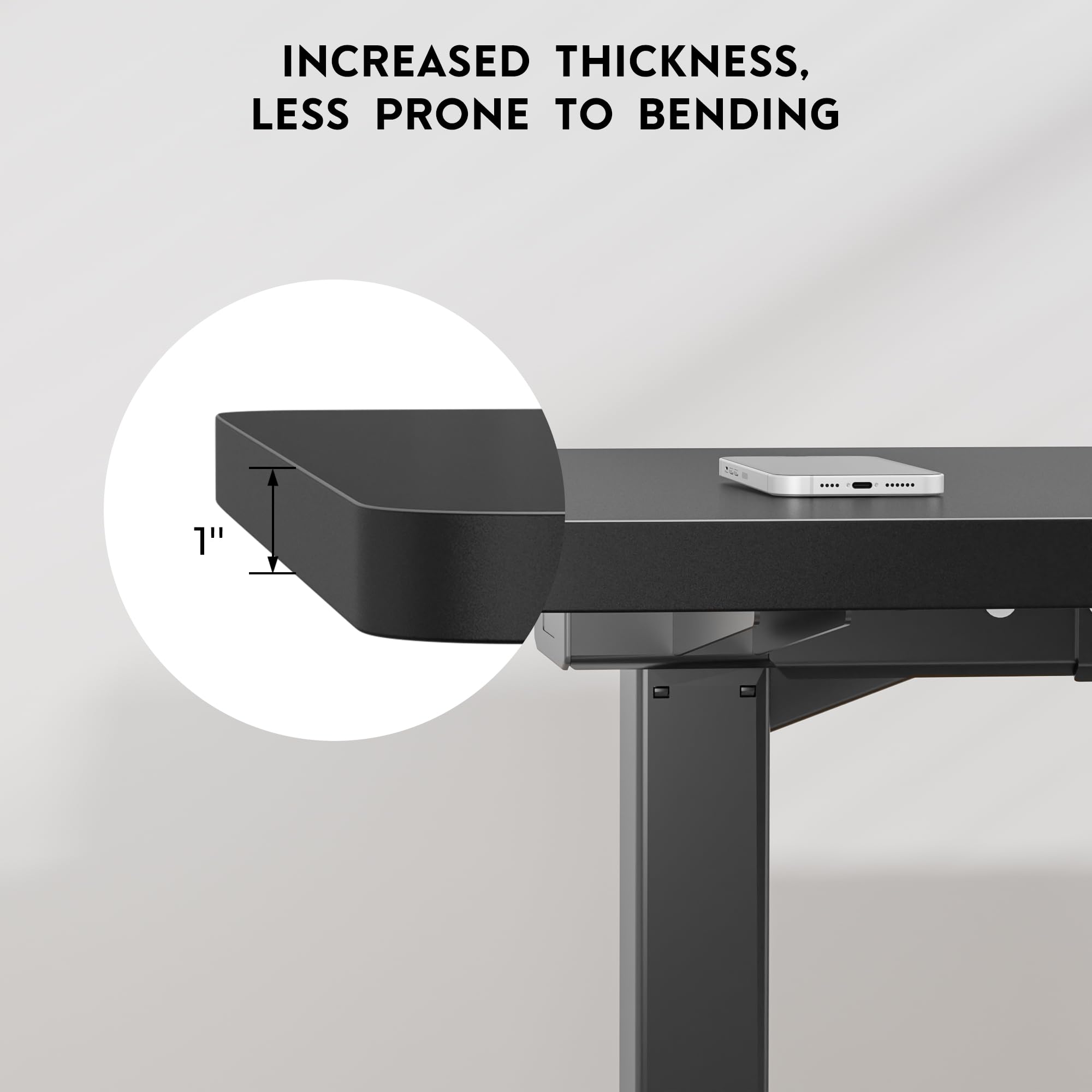 BilySen Electric Standing Desk, Height Adjustable Sit Stand Desk With Hooks For Home Office - View #5