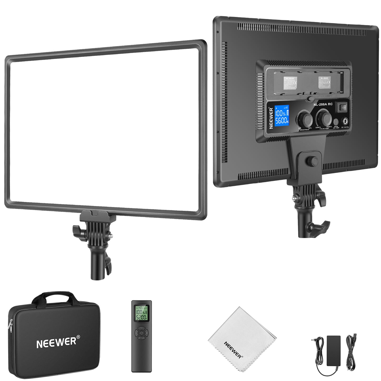 NEEWER NL288 LED Panel Videolicht, 45W 4800Lux 3200K-5600K CRI97+ Dimmbar Bi Farbe 18