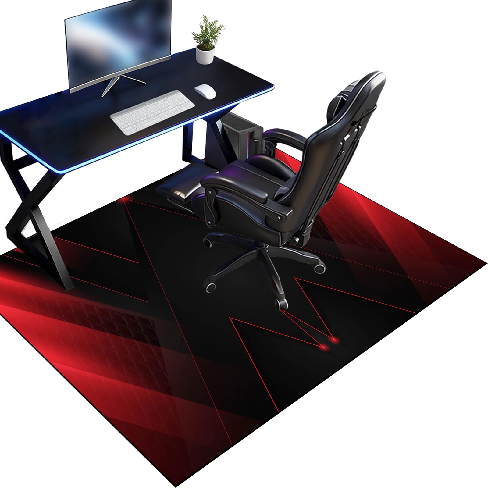Dywan Krzesło Gaming Ochraniacz Podłogi Na Wózkach Inwalidzkich Biuro Biurko Gamer Mata 110 x 170 cm Mata ochronna Podłogi Biuro Mata podłogowa na Twarde podłogi, Laminat