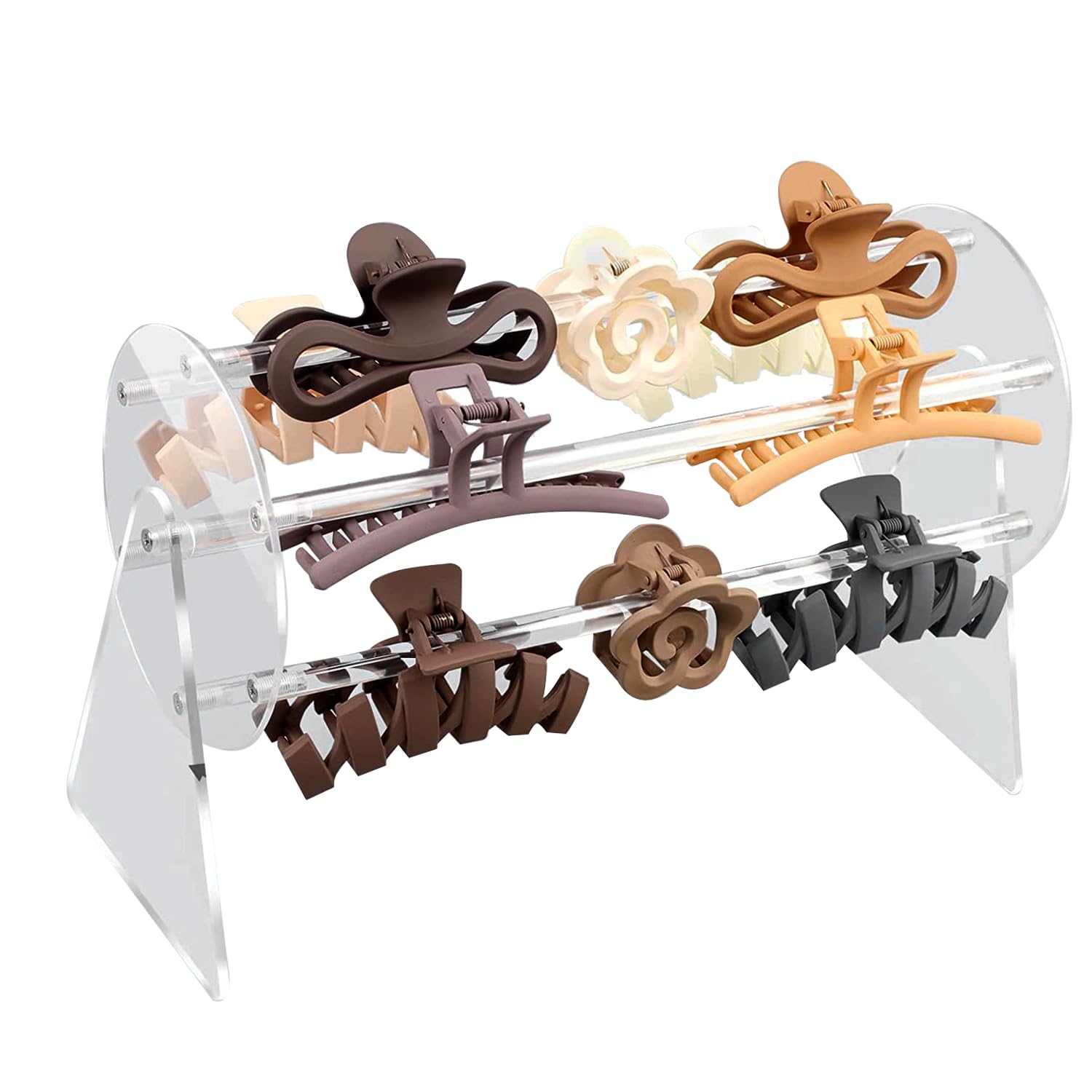 Aohcae Organizer Klauenclip, 360 Grad Haarspangen Aufbewahrung Acryl Haarklammer Aufbewahrung Damen Haarspangen Organizer Kosmetik