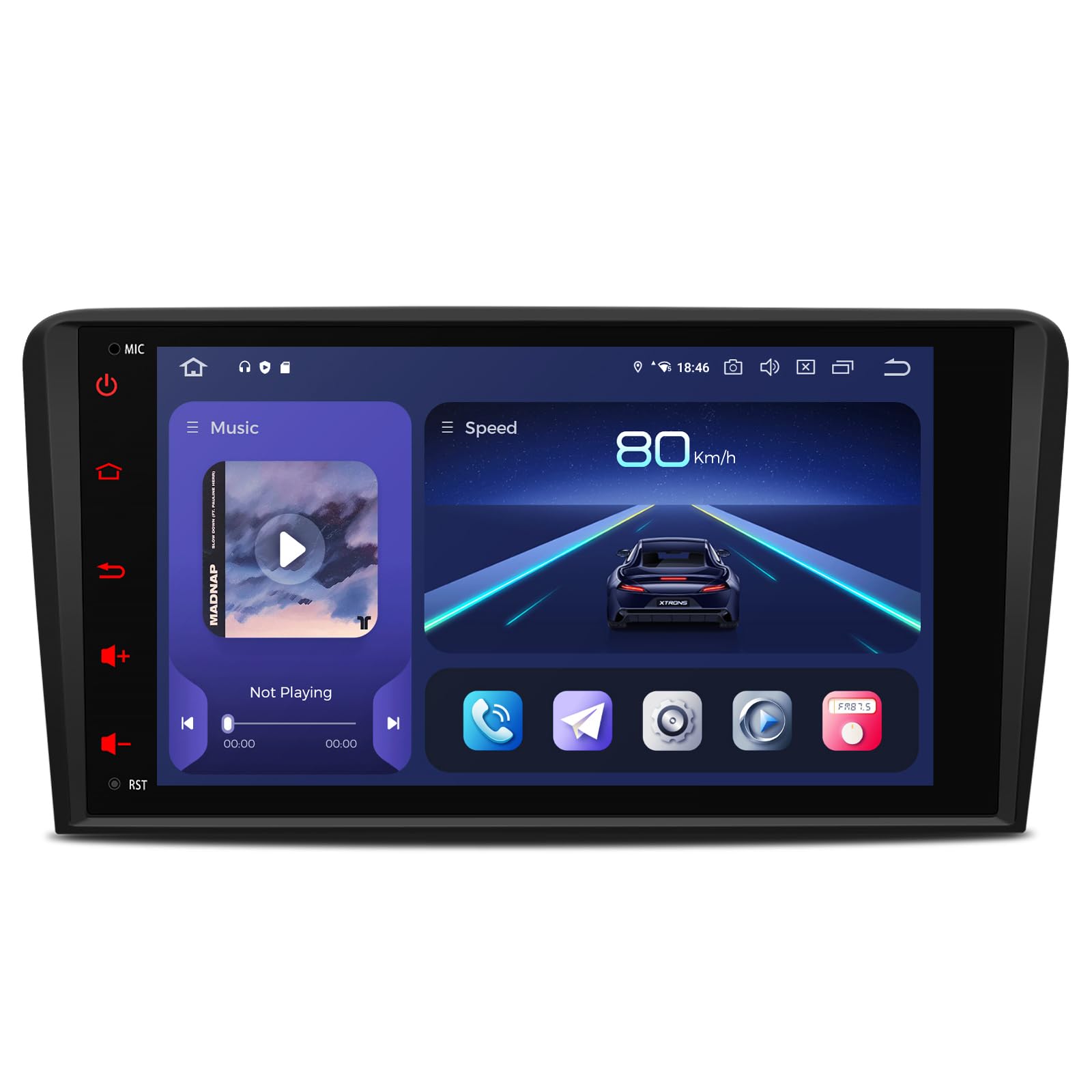 XTRONS Android 14 Autoradio Qualcomm 665 Octa Core 8+256GB Für Audi A3 S3 RS3 8 Zoll QLED IPS Eingebautes 4G LTE Car Play Android Auto HDMI-Ausgang WiFi GPS Bluetooth 5.0 Optional DAB OBD
