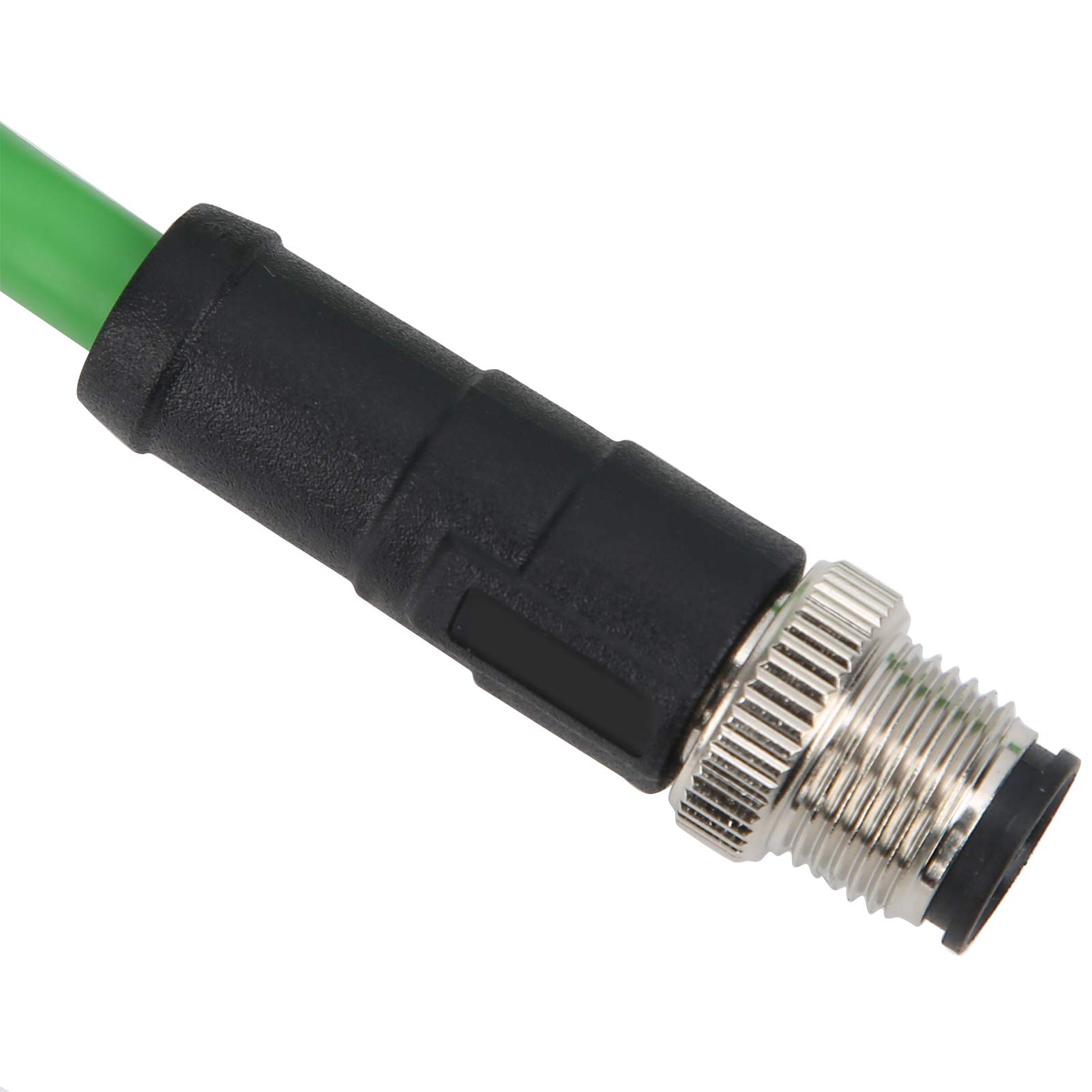 Pissente Câble Ethernet M12 vers RJ45 1m, Connecteur M12 4 Broches D Codé à RJ45, Cordon de Brassage Industriel Blindé Cat5e, Longueur 1 Mètre, IP67 -
