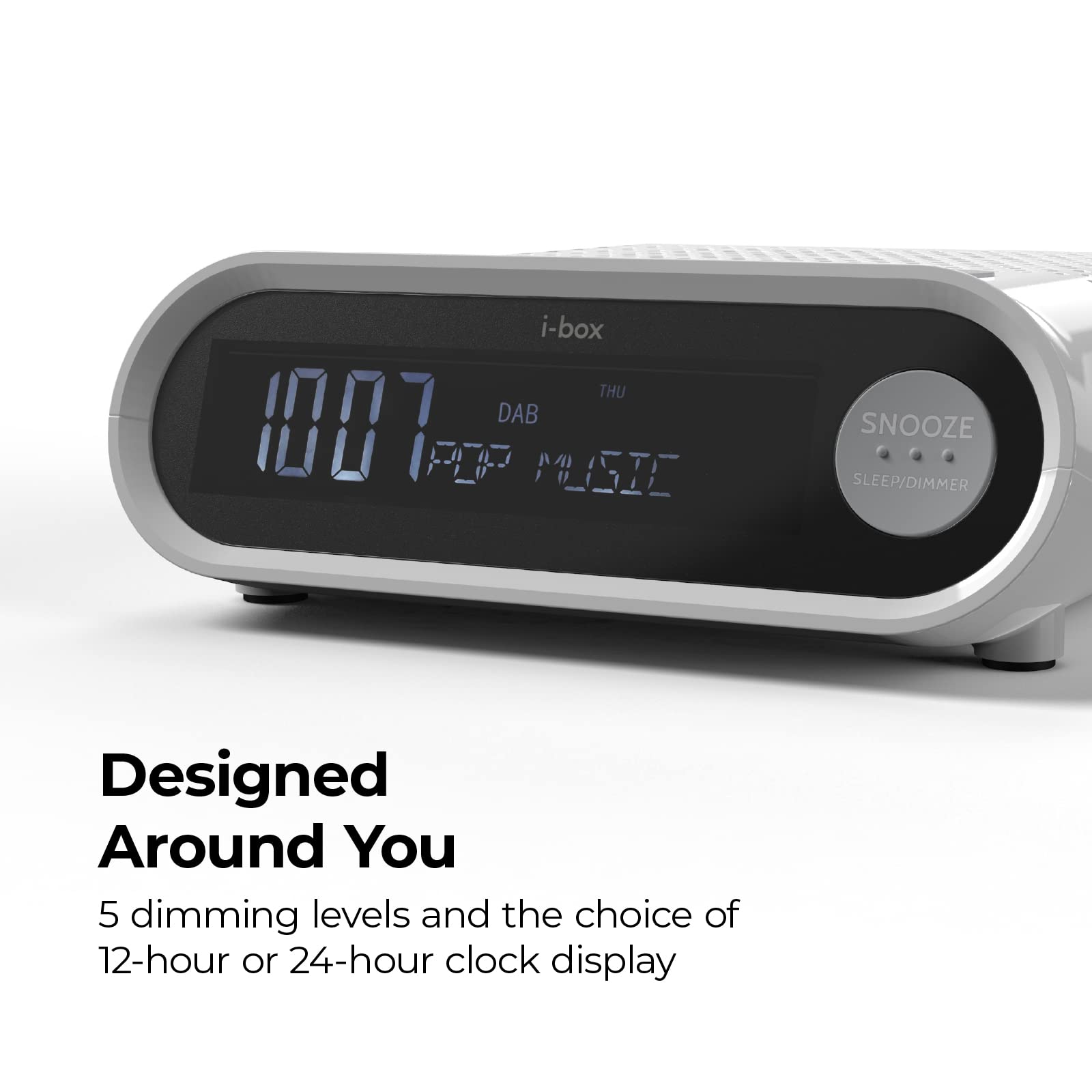 DAB/DAB+y FM Alarma Despertador Radio con Puerto de Carga USB (Blanco)