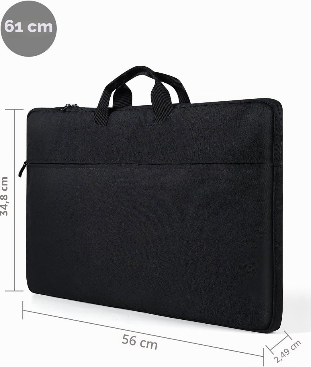 UPERFECT Custodia per laptop da 24 pollici per laptop/monitor portatile/notebook/tablet con tasche laterali di grande capacità e manico resistente, impermeabile, antiurto, scomparti imbottiti con