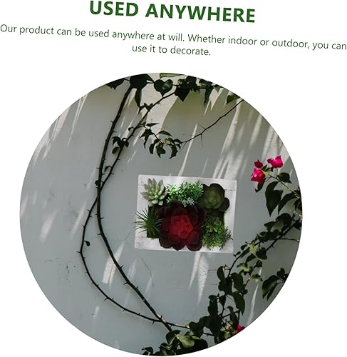 Miniatura 9 de Levemolo 1 marco de fotos de madera vegetal, flores artificiales artificiales con marco de madera, suculenta artificial, arte de pared, decoración