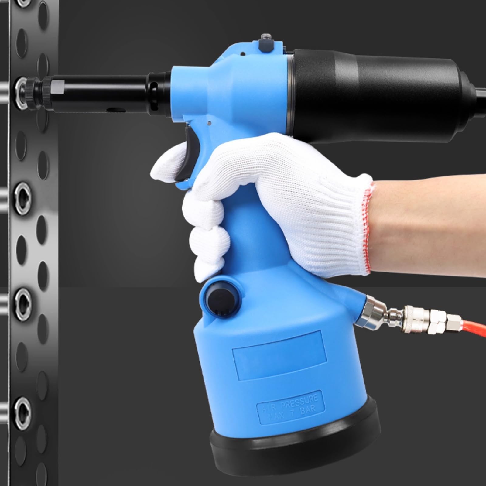 Pneumatyczna nitownica pneumatyczna, wytrzymałe hydrauliczne narzędzie do nitowania z wymiennymi dyszami i skrzynką narzędziową, automatyczny pistolet do nitowania do budowy i ulepszeń