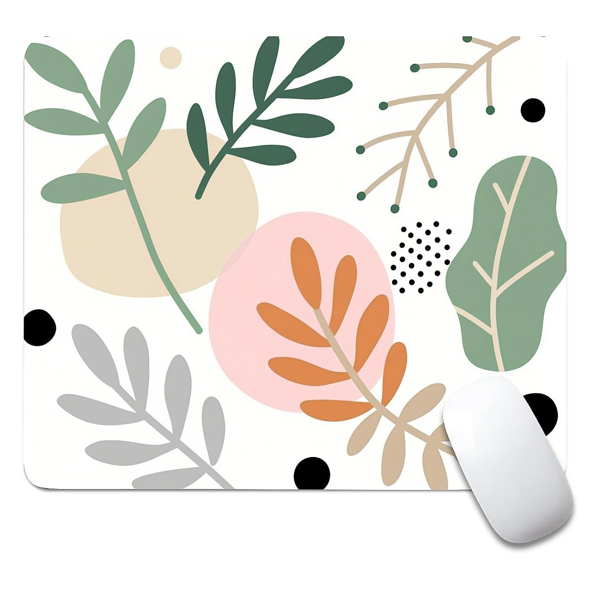 Square Mouse Pad Tropical Plants, Personalized Premium-Textured Custom Mouse Mat Design, Washable Mousepad Cloth, Non-Slip Rubber Base Computer Mouse Pads for Wireless Mouse