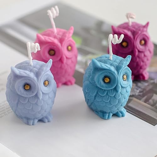 Miniatura 2 de Molde de vela de silicona 3D, 2 piezas de búho, molde único para hacer velas, molde de jabón de silicona hecho a mano, molde de resina epoxi para