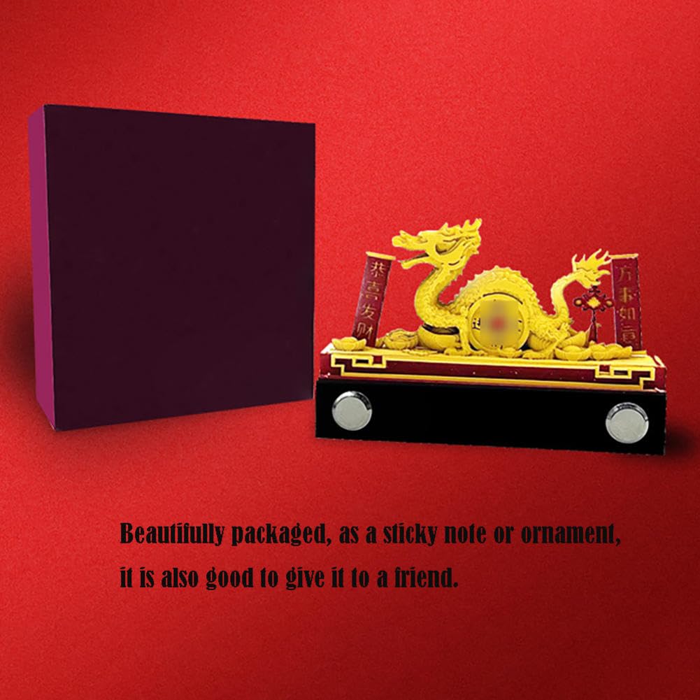 Abreißbarer 3D-Papierkunst-Notizblock-Tischkalende Artsy Pads,Einzigartiges kreatives Geschenk,Drachenkalender,3D-Notizblock,Tischkalender