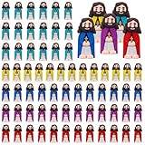 Bememo 100 Pcs Jesus Toys Little Tiny Small Baby March for Jesus Figurine Doll to Hide and Seek Classic Religious Gifts for Easter Egg Stuffers(Multicolor)