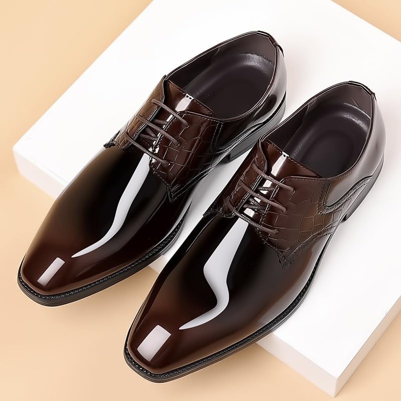 Men's Formal Oxford Shoes Italian Leather Wingtip Non Slip Block Heel Anti-Slip Outdoor Casual Fashion Lace Up3