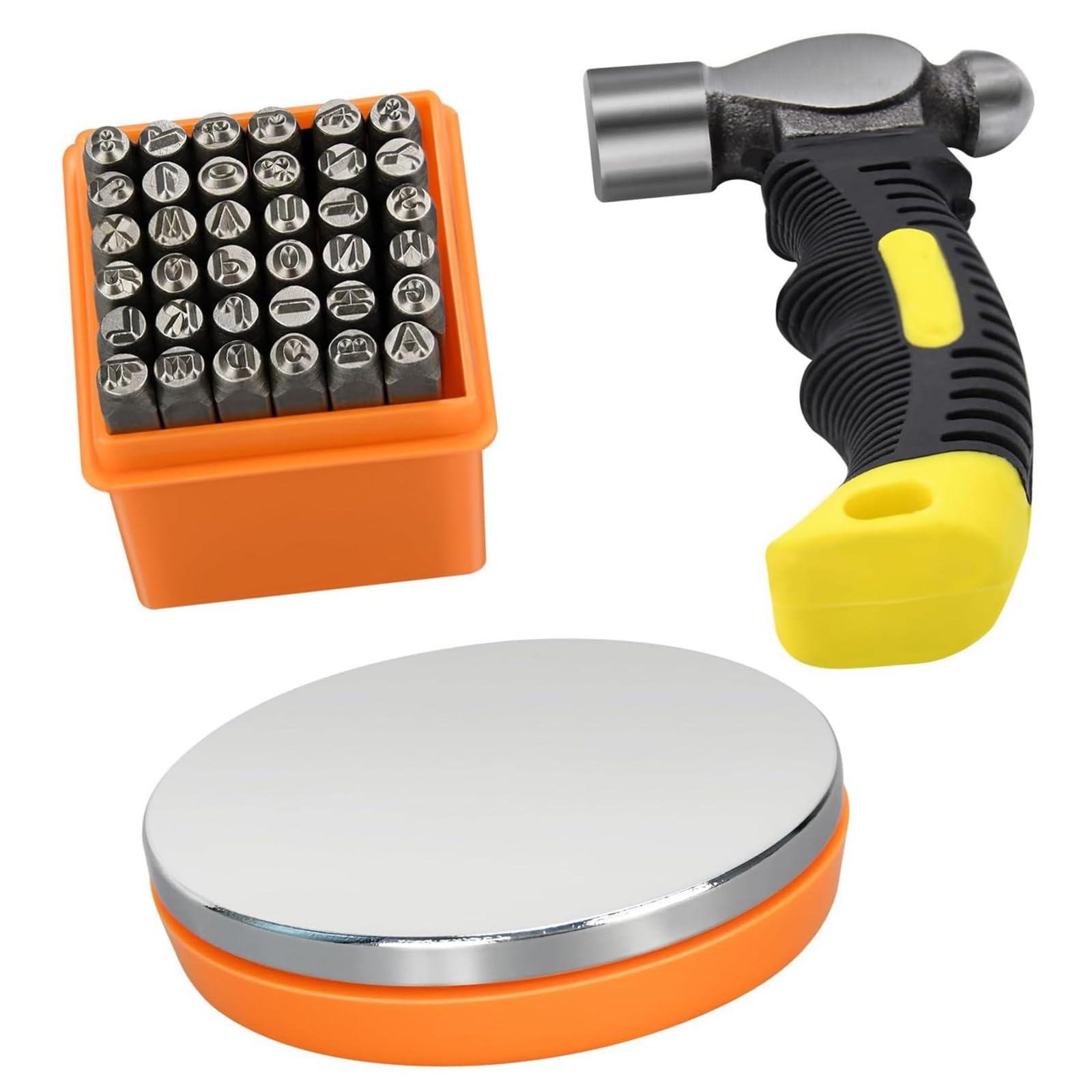 Robusto set strumenti per stampaggio metallo per la creazione gioielli con impugnatura ergonomica e custodia Punzoni in metallo resistenza