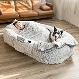 Decompression nest Stress-Relieving Canine Haven Sofa for Humans Decompression Dog Nest A Sofa Shared by Humans and Pets (65in, Grey)