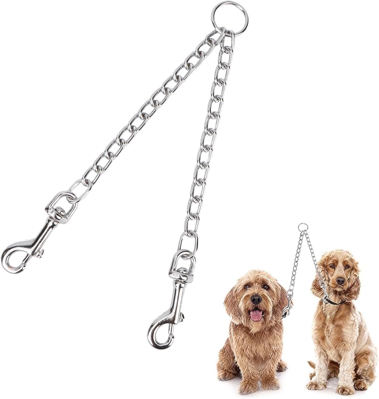 Guia Dupla para Cães Hypeety com Corrente de Aço Inoxidável, Twin Lead, Tamanho M