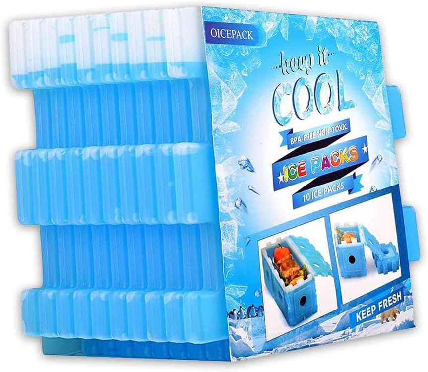 Ice Packs for Coolers and Lunch Box Reusable Cooler Ice Packs DIY Dry Freezer Packs for Work Camping Kids Food by OICEPACK