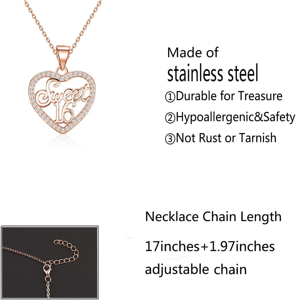 Sweet 16 Gifts Necklace 16th Birthday Gifts for Women Sweet 16 Jewelry 16 Year Old Birthday Gifts - Image 2