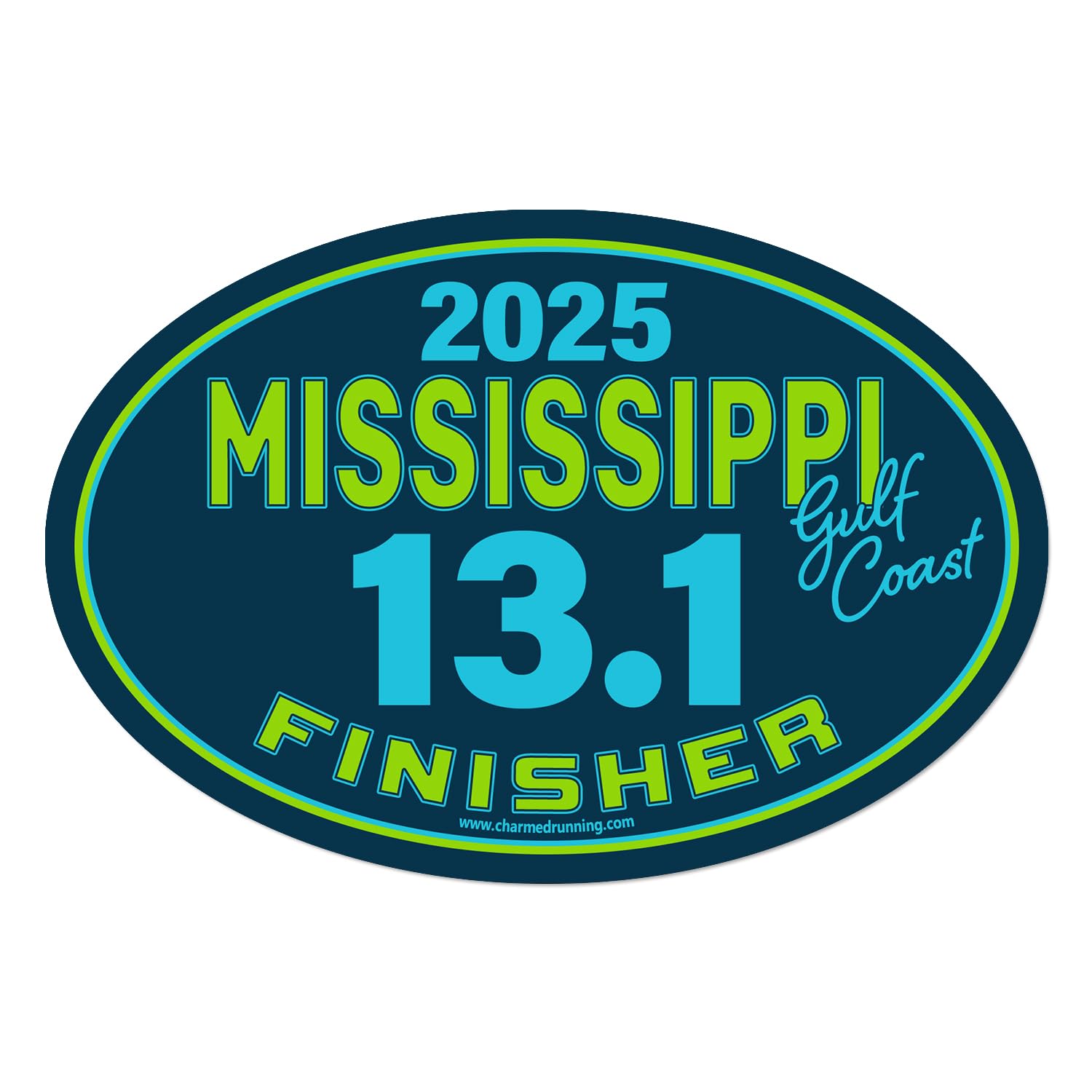 Brand Mississippi Gulf Coast Half Marathon 13.1 Finisher Car Magnet with Custom Year Option