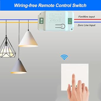 Wireless Light Switch Kit with 433 MHz Radio Switch and Receiver